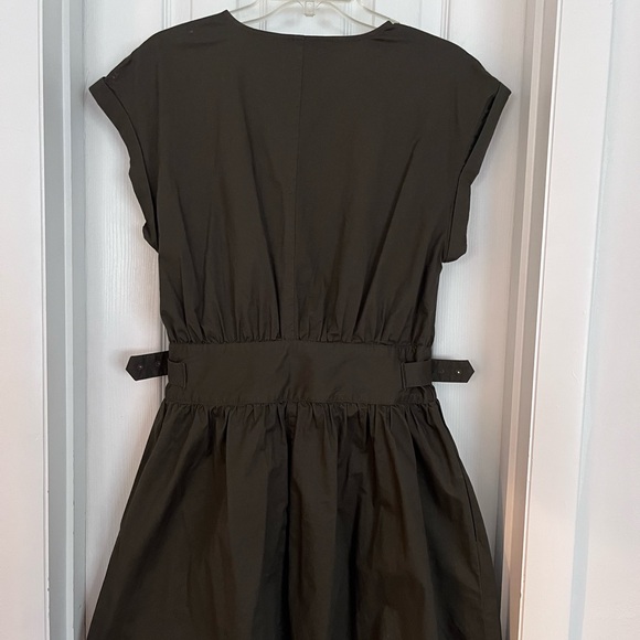 Banana Republic dark green Wrap Pleated Mini Dress - Picture 2 of 4